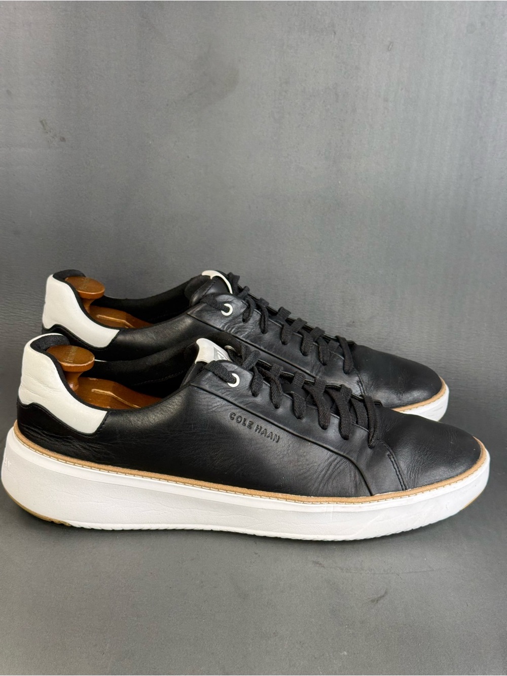 Cole Haan Black and White Leather Sneakers